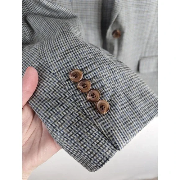 LAUREN Ralph Lauren Men's Houndstooth Sport Coat Silk Wool Jacket Sz 42L Paisley - Picture 8 of 15
